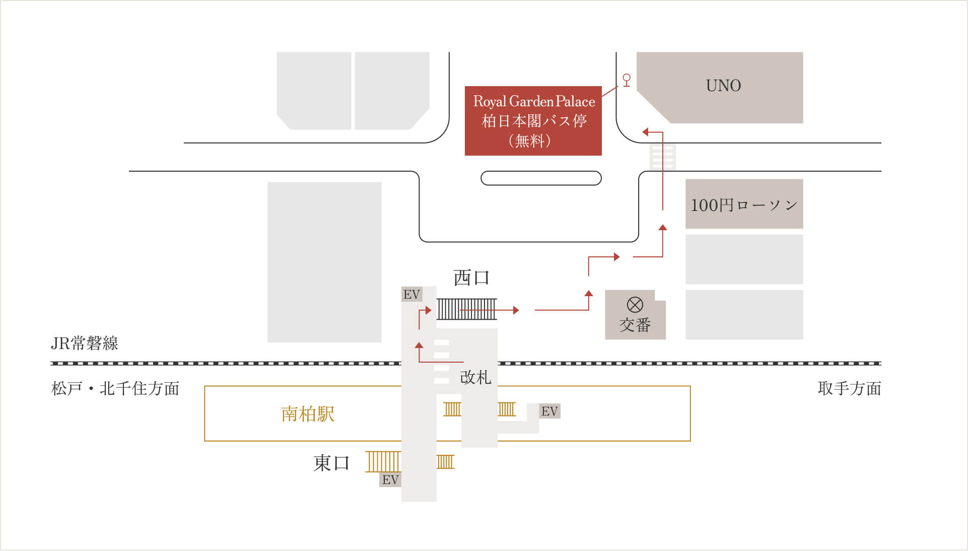 南柏駅西口構内図